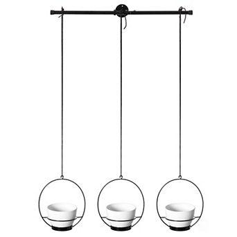 Decorative Metal Hanging Planter with Tree Pots for Flowers