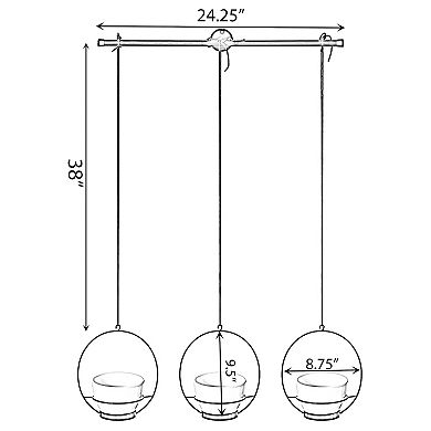 Decorative Metal Hanging Planter with Tree Pots for Flowers