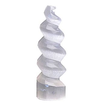 Tower Spiral Medium, Stones & Home Decoration- Healing And Meditation, Spiral-15 Cm, White