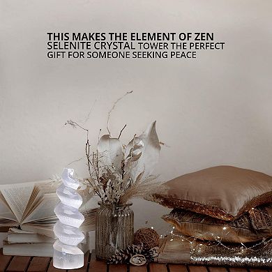 Tower Spiral Medium, Stones & Home Decoration- Healing And Meditation, Spiral-15 Cm, White