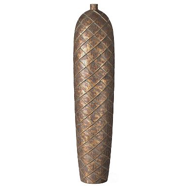 Tall Cylinder Antique Style Designed Floor Vase for Entryway Dining or Living Room