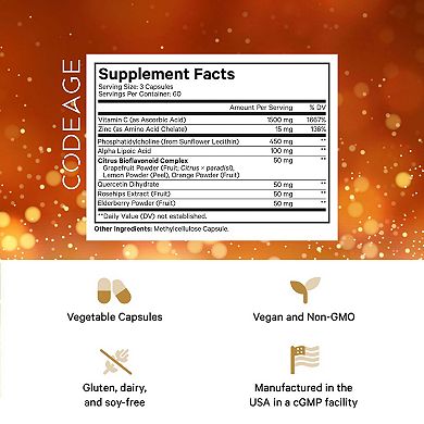 Codeage Liposomal Vitamin C 1500mg + Zinc Supplement 180 ct