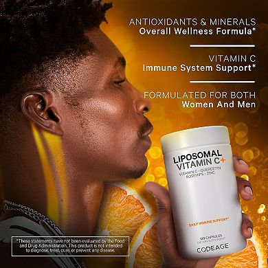 Codeage Liposomal Vitamin C 1500mg + Zinc Supplement 180 ct