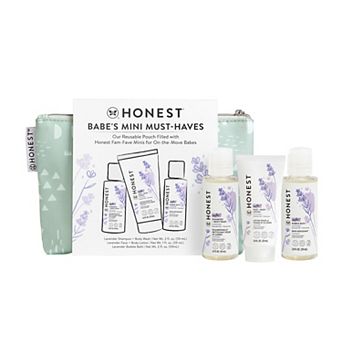 The Honest Company Babe's Mini Must-Haves Baby Travel Essentials Shampoo, Lotion, and Body Wash Set