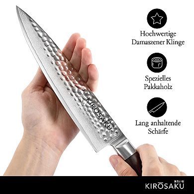 Premium Damascus Santoku Knife, Enormously Sharp Chef's Knife Made Of The Best Damascus Steel