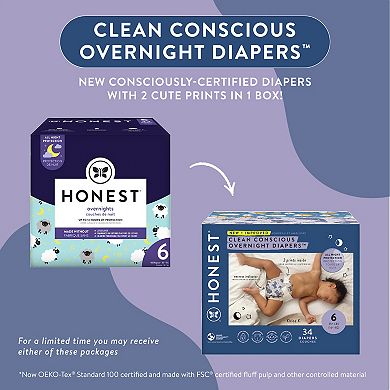 The Honest Company Overnight Cozy Cloud and Star Signs Diapers