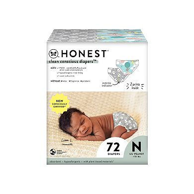The Honest Company Clean Conscious Lil' Peanut Newborn Diapers Balloon and Panda Prints