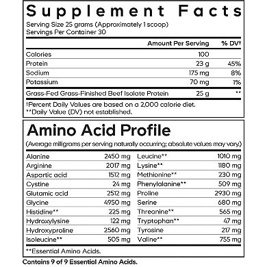 Codeage Grass-Fed Beef Isolate Protein Powder Supplement 26.45 oz