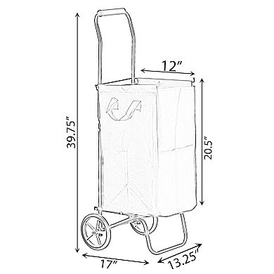Cart with Wheels, Lightweight and Sturdy Rolling Utility Cart for Groceries, Garden and Laundry