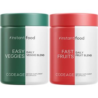 Codeage Instantfood Easy Veggies + Fast Fruits Vitamins Bundle 180 ct