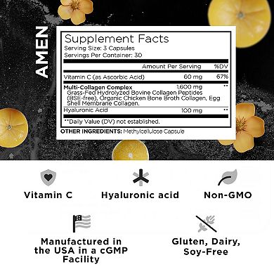 Amen Collagen Peptides + Hyaluronic Acid & Vitamin C 90 ct