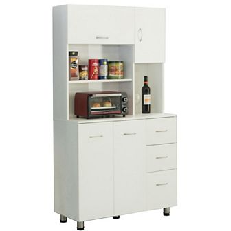 Kitchen Pantry Storage Cabinet With Doors And Shelves