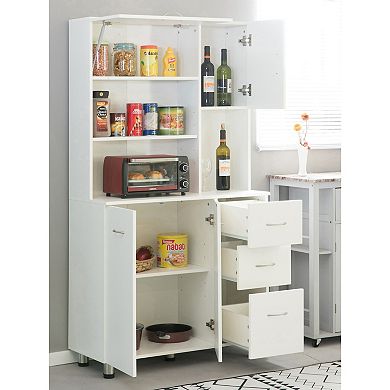 Kitchen Pantry Storage Cabinet With Doors And Shelves