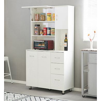 Kitchen Pantry Storage Cabinet With Doors And Shelves