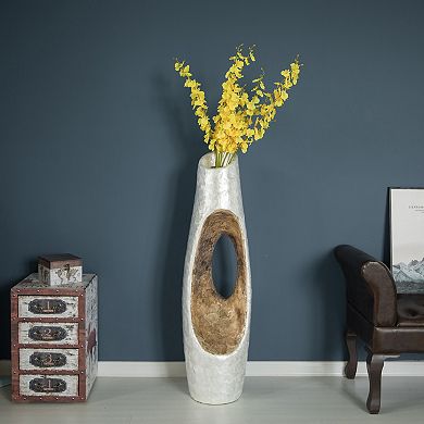 Modern Unique Design Floor Flower Vase for Living Room, Entryway or Dining Room