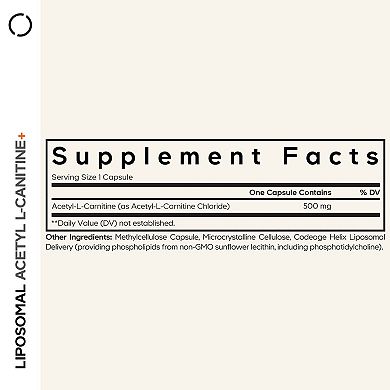 Codeage Liposomal Acetyl-L-Carnitine 500mg Supplement 90 ct