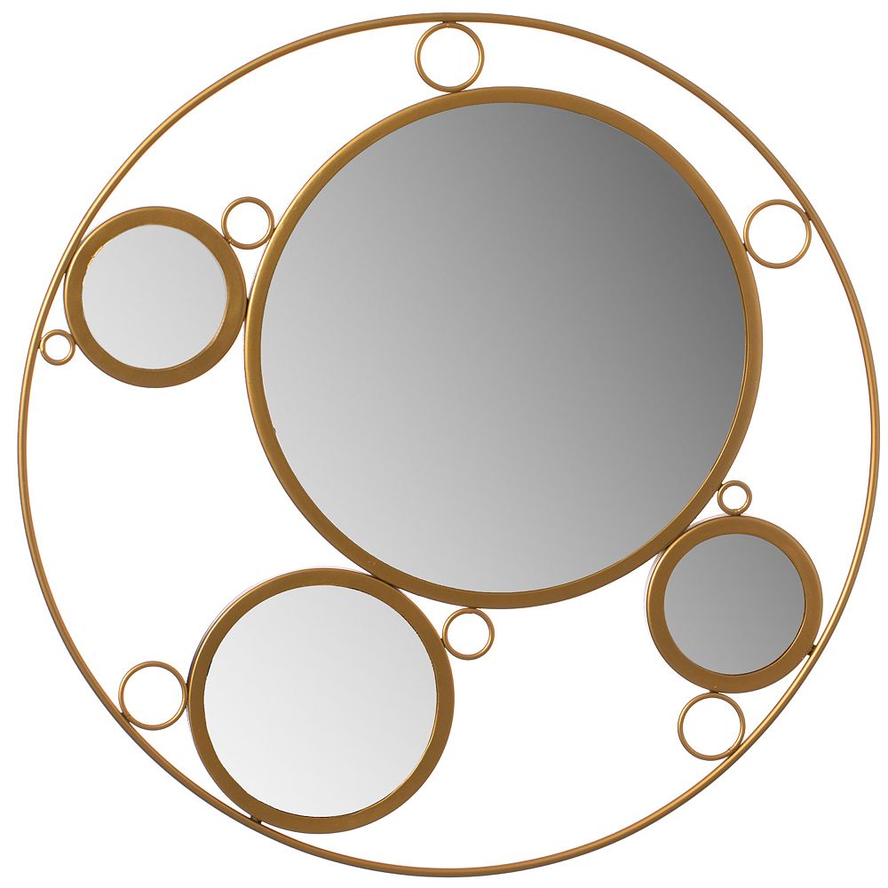 Uniquewise Decorative Round Frame Mirror - Wall Mounted Mirror With 4 ...