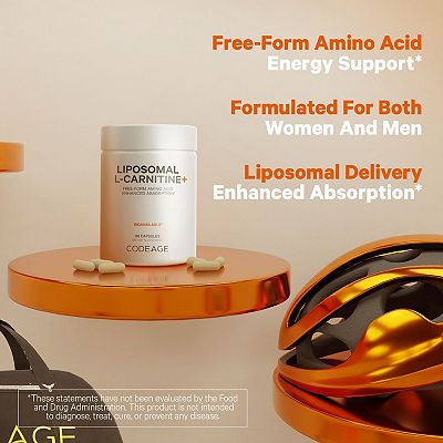 liposomal l carnitine Codeage Liposomal L-Carnitine 500mg Capsule Supplement 3-Month Supply main image 1