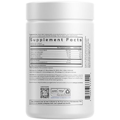 Codeage Calcium 250 mg Supplement + Magnesium Zinc Copper & Vitamins 120 ct