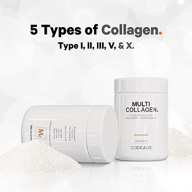 Codeage Multi Collagen Protein + Ashwagandha & Amla Berry Supplement 90 ct