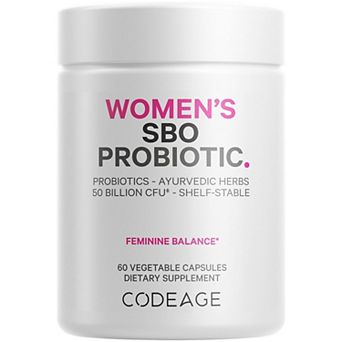 Codeage Women's SBO Probiotic 50 Billion CFU + Prebiotics Supplement 60 ct