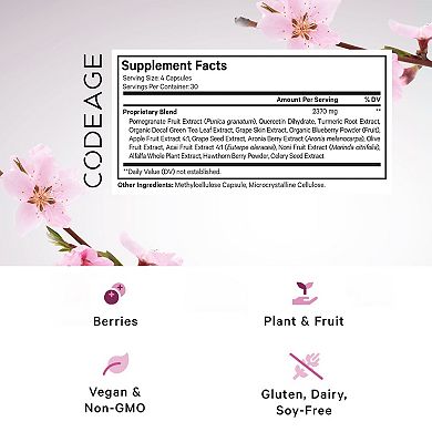 Codeage Polyphenols Broad Spectrum Vegan Superfood Supplement 120 ct