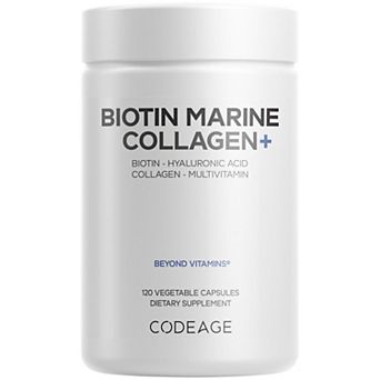 Codeage Biotin Marine Collagen Peptides Supplement 120 ct