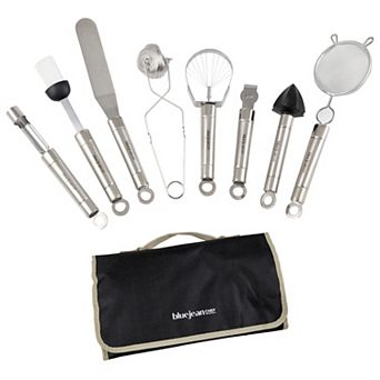Blue Jean Chef 8 pc Kitchen Tool And Gadget Set, Stainless-steel Kitchen Tools With Storage Pouch