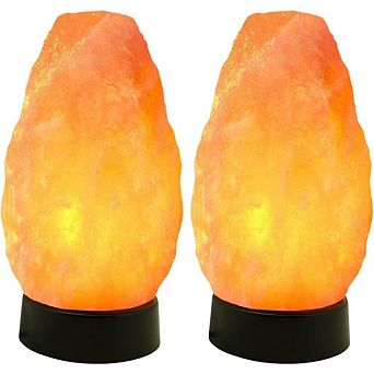 Himalayan Glow Multi-color Crystal Rock Night Light With Plastic Base, Pack Of 2
