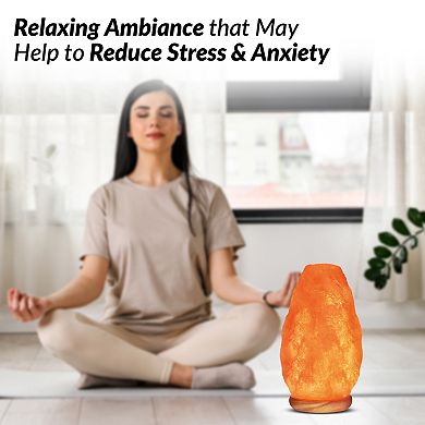 Himalayan Glow Salt Lamp, Pink Crystal Salt, Neem Wood Base, Dimmer Switch , 9 Lbs