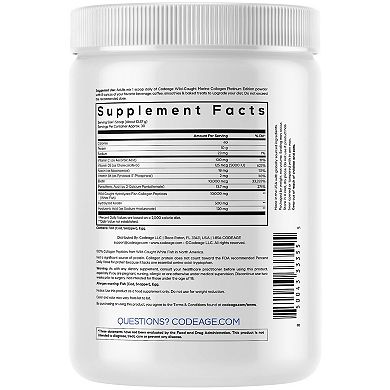 Codeage Platinum Marine Collagen Protein + Vitamins & Biotin Powder 11.50 oz