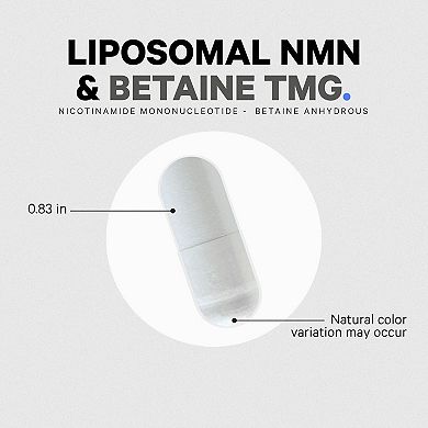 Codeage Liposomal NMN & Betaine Anhydrous TMG Capsules Supplement, NAD  Precursor, Vegan, 30 ct