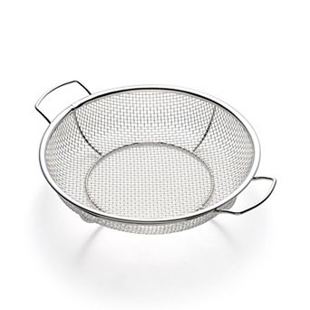 OUTSET Stainless Steel Round Shallow Grill Basket
