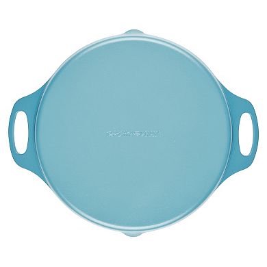 Rachael Ray NITRO Cast Iron Skillet With Side Handles, 14-Inch, Agave Blue