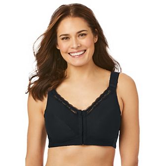 Comfort Choice Women's Plus Size Front-close Cotton Wireless Posture Bra