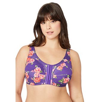 Comfort Choice Women's Plus Size Cotton Front-Close Wireless Bra
