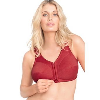 Comfort Choice Women's Plus Size Cotton Front-Close Wireless Bra