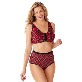 Comfort Choice Women's Plus Size Cotton Front-Close Wireless Bra