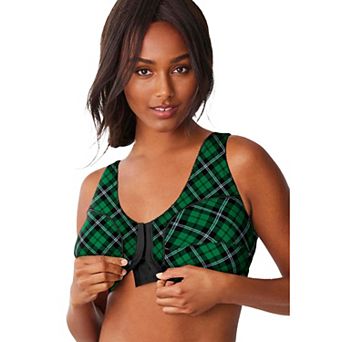 Comfort Choice Women's Plus Size Cotton Front-Close Wireless Bra