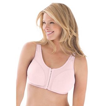Comfort Choice Women's Plus Size Cotton Front-Close Wireless Bra