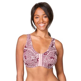Comfort Choice Women's Plus Size Cotton Front-Close Wireless Bra