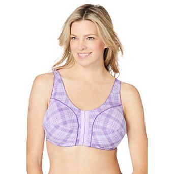 Comfort Choice Women's Plus Size Cotton Front-close Wireless Bra