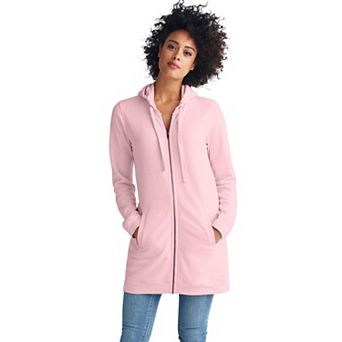 ellos Plus Size French Terry Long Zip Front Hoodie