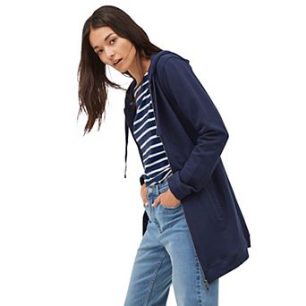 ellos Plus Size French Terry Long Zip Front Hoodie