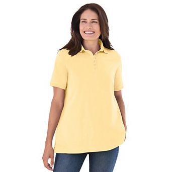 Woman Within Plus Size Perfect Short-Sleeve Polo Shirt