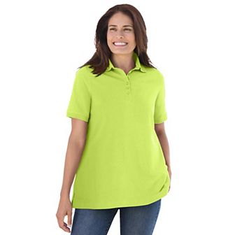 Woman Within Plus Size Perfect Short-Sleeve Polo Shirt