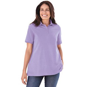 Woman Within Plus Size Perfect Short-Sleeve Polo Shirt