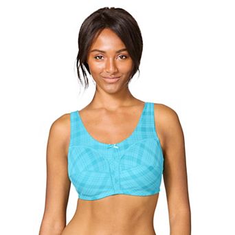 Comfort Choice Women's Plus Size Cotton Back-close Wireless Bra