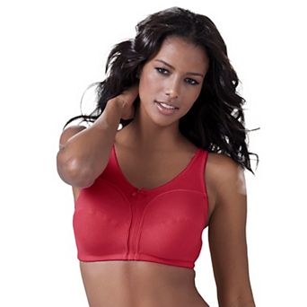 Comfort Choice Women's Plus Size Cotton Back-close Wireless Bra