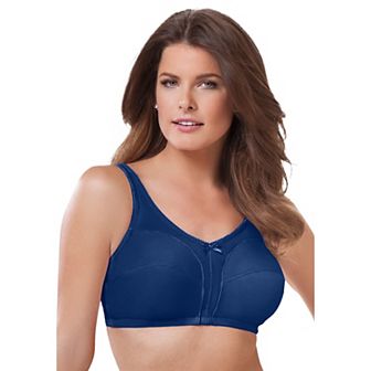 Comfort Choice Women's Plus Size Cotton Back-Close Wireless Bra